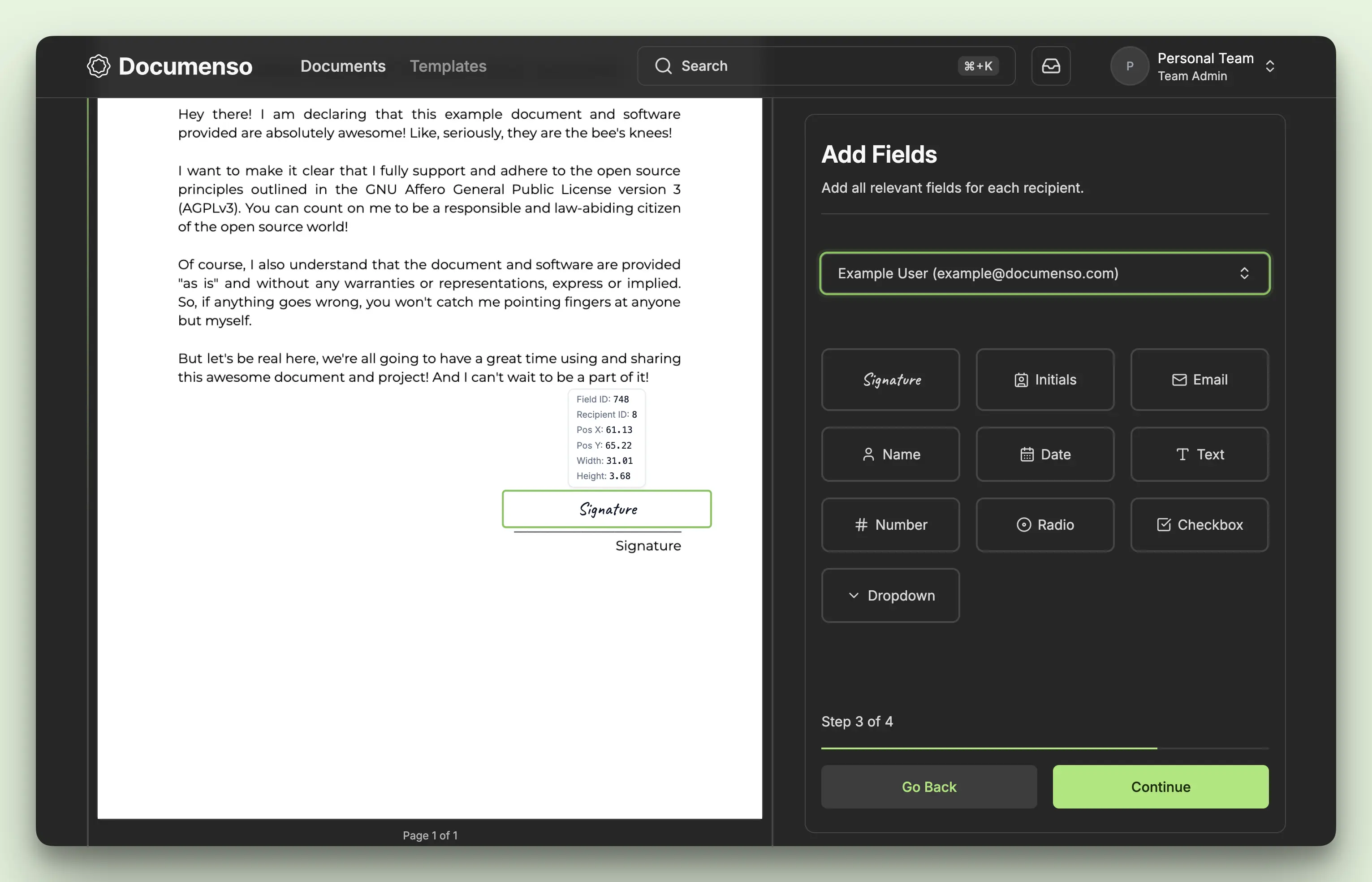 Field Coordinates Legacy Editor