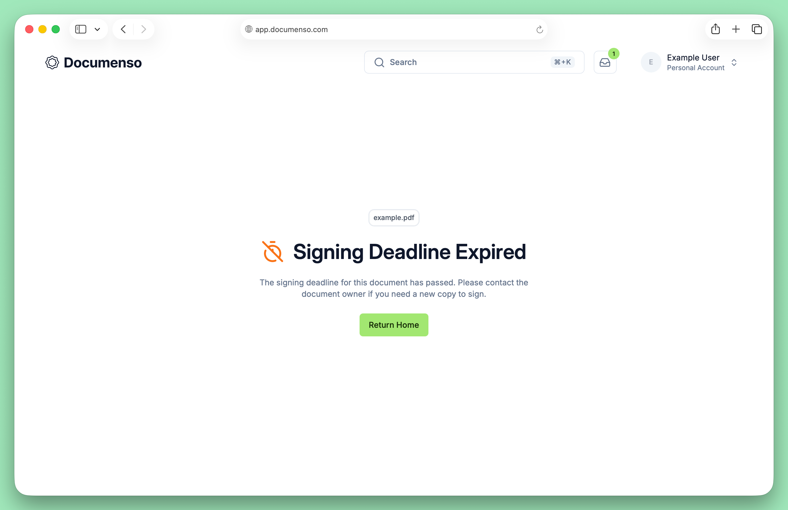 Recipient Expired Signing Page